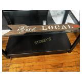 Wood 'Eat Local' Arrow Sign ~32 x 5