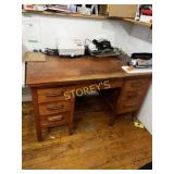 Wood 6 Drawer Office Desk - 54 x 32