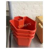 3 Like New Red Rinse Buckets