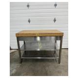 ~48x26x35 S/S Butcher Block Work Table