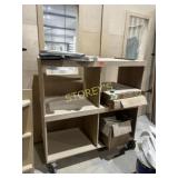 4 Section Mobile Wood Cabinet  ~54x25x57