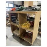 Rolling Wood Cabinet ~54x24x57