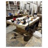 Stationary Wood Bench w/ Vise ~50x98x35