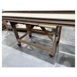 Rolling Wood Table ~48 x 30 x 36