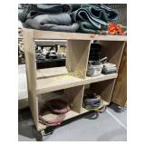 4 Section Rolling Wood cabinet - 54x25x57