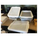 4 Dish Totes and Qty of Lids