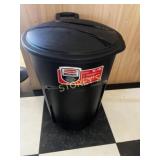 Round Mobile Waste Bin on Wheels 22x32