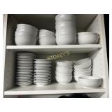 Qty of White Bowls and Small Oval Plates