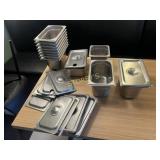 12 Asst. S/S Inserts w/ 11 Lids 6x10x6