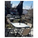 Patio Table w/ 4 Chairs & Umbrella w/base