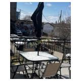 Patio Table w/ 4 Chairs & Umbrella w/base