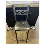 Black Metal Cushioned Bar Stool