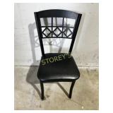 Cushioned Black Metal Dining Chair