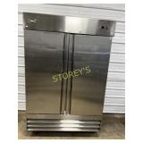 Canco 2 Dr S/S Upright Cooler on Wheels
