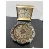 Clock and silver tray