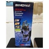 New Simoniz 2000 PSI Electric Pressure Washer