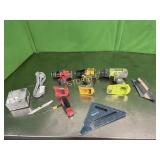 Cordless Drills, Level, Etc.