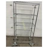 5 Tier Metro Rack on Wheels ~3' x 18 x 77'