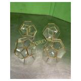 4 Glass Dï¿½cor Tea Light Holders