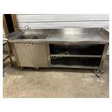 ~87" x 25 S/S Work Station w/ Double Sink