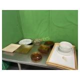 2 Trays, Glassware, Etc.