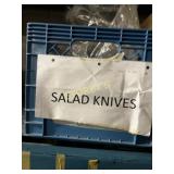 Milk Crate w/ LG Qty of Salad Knives
