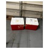 2 Red Coolers ~21 x 18 x 15