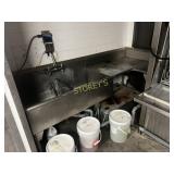S/S Dbl Well Sink w/ Right Drain Board ~93 x 30
