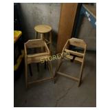 2 High Chairs & Bar Stool
