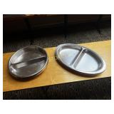 2S/S Divided Bowls - 15", 4 Oval Divided Trays