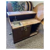 Oak Bar Unit w/ Sink ~48 x 30 x 42