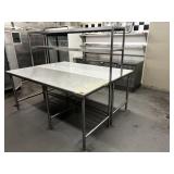 ~84 x 64 Dbl Sided S/S, Marble Top Work Table w/