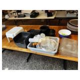 Bus Bin w/ Booster Seat, Plastic Salad Bowls, Etc.