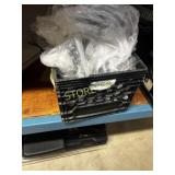 Milk Crate w/ LG Qty of Forks