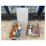 2  Totes w/ Asst Decorations; Ribbons, Etc.