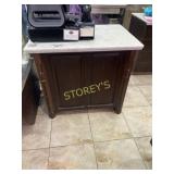 Marble Top Cashier Cabinet ~38 x 28 x 36