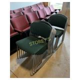 12 Stacking Green Chairs