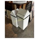 2 White Trash Bins
