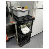 Black Plastic Rack & Contents