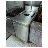 S/S Work Cabinet w/ Backsplash & Hole