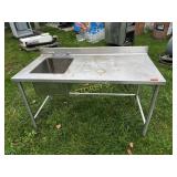 ~60x30 S/S Work Table w/ Pot Sink & Backsplash