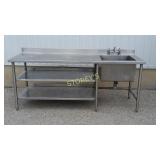 Stainless Steel Counter with Sink - Welded Frame