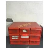 9 Drawer Parts Cabinet & Contents