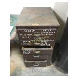 Wood Cabinet & Contents; Gauges, Fasteners, Etc.