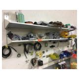 Contents of 3 Shelves; Hole Saws, Drills, Brass