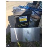 LG Waste Pail on Wheels, S/S Plate, Blue Hose