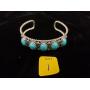 Large Five Stone Turquoise Sterling Silver Band