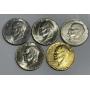 5 IKE $1 DOLLAR COLLECTABLE COINS