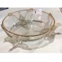 Vintage Glass Bowl w/ Pheasant Feet and Gold Trim