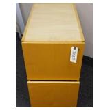 Two drawer wooden filing cabinet with key